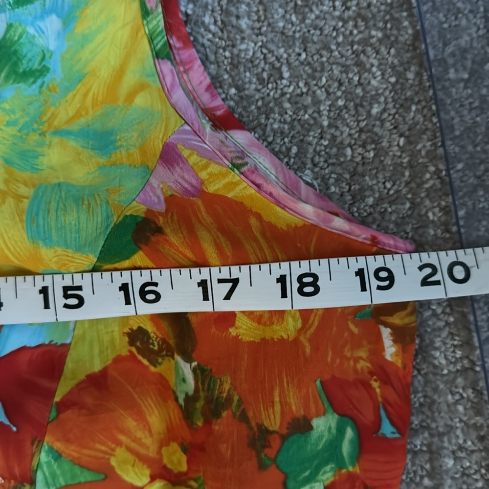 Jams World Bouquet Burst Floral Midi Dress Womens M Tropical Beach made in USA - Picture 9 of 12
